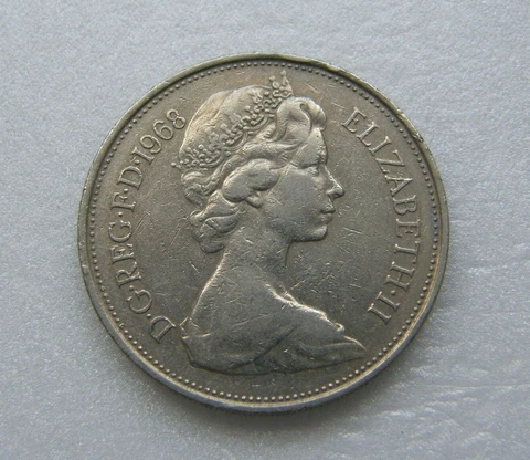 Great Britain Coin 10 Pence 1968 Elizabeth II Copper-nickel 28.5mm Cover