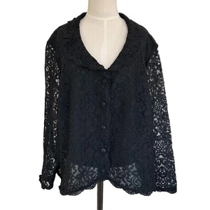 Talbots Women’s 22W Petite Black Lace Jacket Blazer Dressy Formal Wedding NWT - Picture 1 of 10
