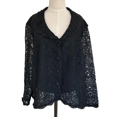Talbots Women’s 22W Petite Black Lace Jacket Blazer Dressy Holiday Wedding NWT - Image 1 of 4