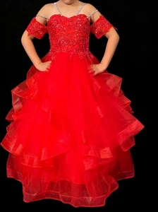 girls size 7 red pageant dress - Picture 1 of 4