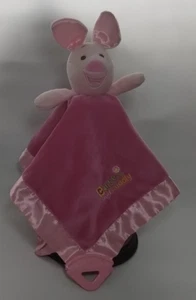 Walt Disney Winnie the Pooh Piglet Pink Lovey Baby Security Blanket 13x13 - Picture 1 of 8