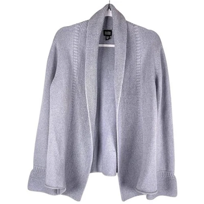 Cárdigan Suéter Eileen Fisher Púrpura Angora Pelo de Conejo Manga Campana Talla Mediana Foto 1 de 4