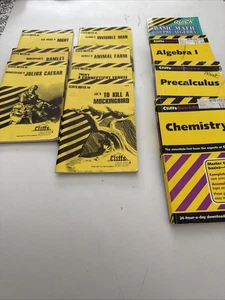 Cliff’s Notes Lot Of 11, Literature, Math, Chemistry - Picture 1 of 12