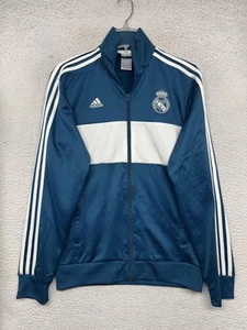 Real Madrid Jacke Herren mittelblau weiß Adidas Full Zip Track Fußball Football - Bild 1 von 12