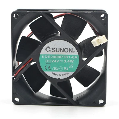 For SUNON KDE2408PTS1-6A 8CM 80*80*25MM DC24V 3.4W 2Pin Cooling Fan - Image 1 of 4