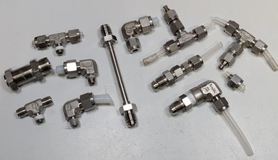 Lote Mixto Swagelok Cajon Parker Fujikin Accesorios Inoxidable Codos Foto 1 de 4