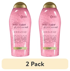 (Paquete de 2) Exfoliante corporal sensible + agua de rosas y sal marina rosa, 19,5 fl. Oz - Imagen 1 de 12