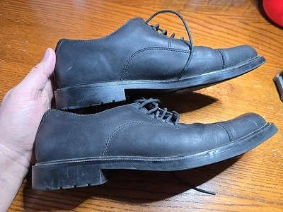 Zapatos informales de vestir negros Oxford de cuero para hombre talla 11D con cordones David Taylor Foto 1 de 4