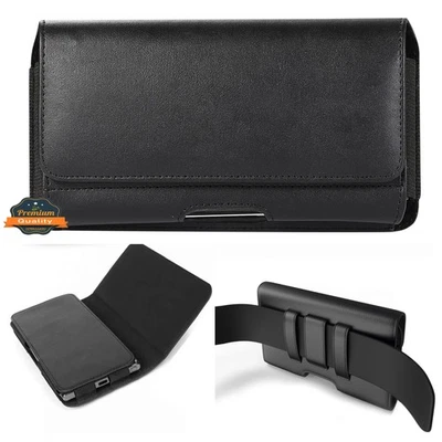 Universal Belt Clip Holster Leather Carrying Pouch Phone Holder Holds Up To 7" - Image 1 of 4