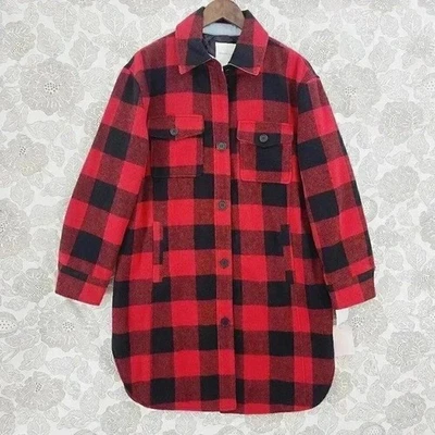 Nuevo con etiquetas Abrigo para mujer Avec Les Filles Shaket mezcla de lana a cuadros acolchado botón M 501 Foto 1 de 4