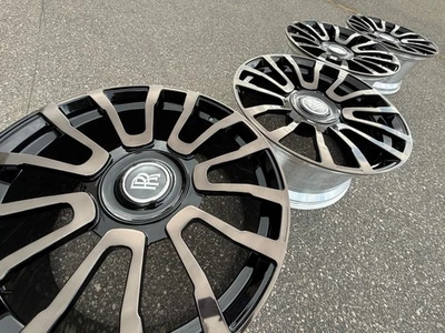23" ROLLS ROYCE GHOST MANSORY BLACK FACTORY STOCK 5X112 VW WHEELS RIMS FORGED - Image 1 of 4