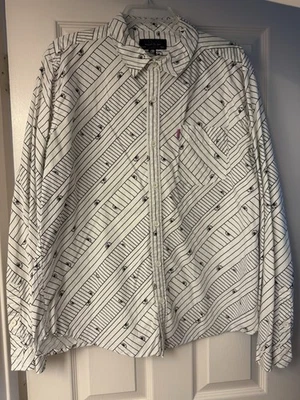 Camisa globo ocular Mishka MNWKA blanco y negro NYC XL Foto 1 de 4