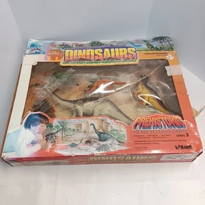 VTG 80s LARAMI Dinosaurs Box Set Complete Series 3 Stegosaurus Diplodocus Iguano - Picture 1 of 16
