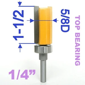 1 Stck. 1/4 Zoll Schaft 5/8 Zoll Durchmesser 1-1/2 Zoll Klinge Top Lager Muster Trim Router Bit S - Bild 1 von 12