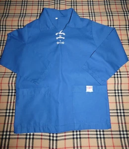 Vintage Drill Top Smock Cotton Royal Blue Made In Gt.Britain Stowaway VGC - Picture 1 of 9