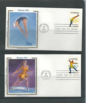 US SC # 1695-1698 Olympics 1976 FDC . Colorano Silk Cachet. - Image 1 of 2