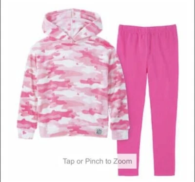 JUEGO DE 2 PIEZAS DE FELPA SUAVE CON CAPUCHA Y LEGGING LUCKY BRAND Juvenil Niña Talla L 14/16 Rosa Foto 1 de 4