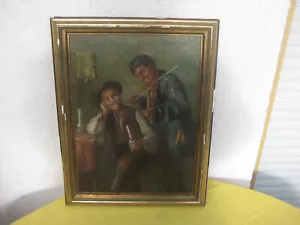 Ölgemälde In der Stube/Musiker/Personen signiert: Andor G. Horvath 1876-1966 - Bild 1 von 4