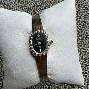 Vintage Pierre Vallee Quartz Genuine Diamonds Ladies Dress Watch New Battery - Picture 1 of 8