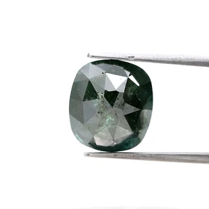Big real natural diamond 7.08tcw greenish gray sparkling oval rose cut pendant - Picture 1 of 13