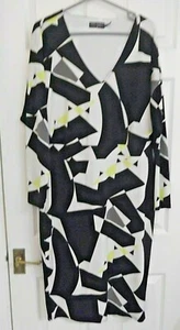 WOMENS STRIKING YELLOW BLACK DRESS ANNA SCHOLZ FOR SIMPLY B 16 WEDDING CRUISE  - Picture 1 of 3