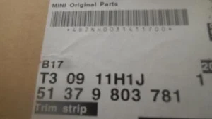 BMW MINI R60 COUNTRYMAN REAR FIXED WINDOW TRIM LEFT NEW GENUINE 51379803781 - Picture 1 of 1