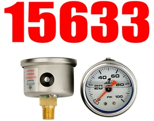 Medidor de presión de combustible lleno de liqiud Aeromotive 15633 0-100 psi - Imagen 1 de 1