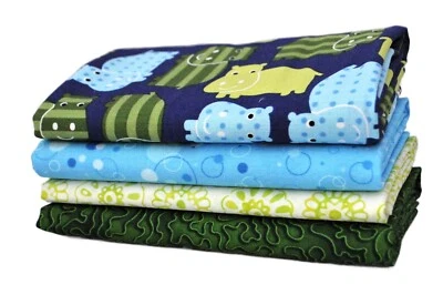 Urban Zoologie Royal Hippos 4 Fat Qrtrs by Ann Kelle for Robert Kaufman, 1 yard - Image 1 of 2
