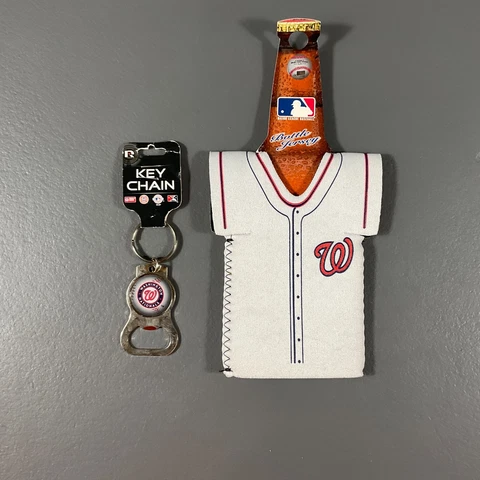 Washington Nationals MLB Ultimate Fan Gift Lot Insulated Bottle Sleeve, Keychain Cover