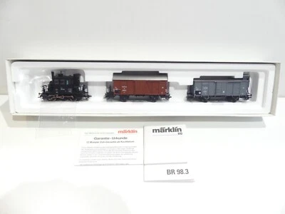 Märklin H0 28971 Glaskasten BR 98 mit 2 Güterwagen der BBÖ Delta in OVP V1779 - Bild 1 von 4