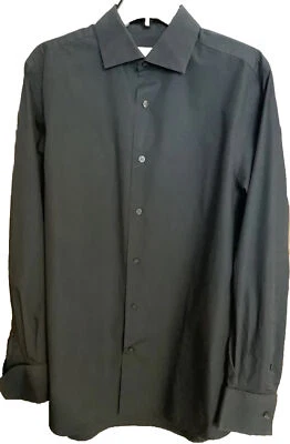 Merona Men’s Dress Shirt, Gray, French/ Button Cuffs, 100% Cotton, Size Medium - Image 1 of 4