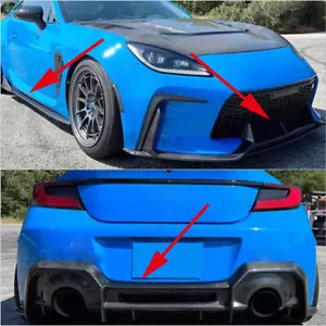 For Toyota GR86 Subaru BRZ Real Carbon Rear Bumper Diffuser Front Lip Side Skirt - Picture 1 of 12