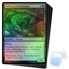 Foil Lurking Green Dragon X4 MTG Commander Legends: Battle For Baldur's Gate
