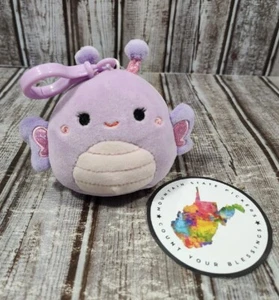 Squishmallows 3.5" Brenda Butterfly Purple Sparkle Wing Clip Plush NWT - Picture 1 of 8