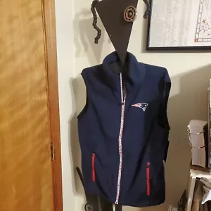 NWT New England Patriots Authentic NFL Men's Soft Fleece Small Vest - Navy - Picture 1 of 6