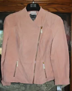 Chaqueta forrada de cuero rosa Queen Collection by Queen Latifa con cremallera talla 1x nueva con etiquetas #s73 - Imagen 1 de 8