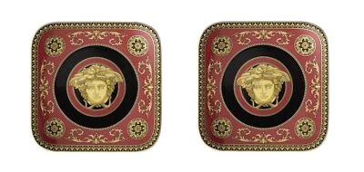 VERSACE BY ROSENTHAL MEDUSA SQUARE BREAD & BUTTER PLATE PAIR #409605-16214 B NIB - Image 1 of 2