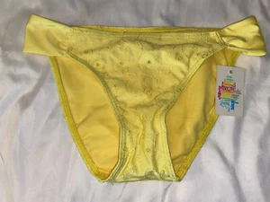 Hula Honey Juniors Crochet Eyelet Shirred Side Tab Swimsuit Bikini Bottom S (A17 - Picture 1 of 2