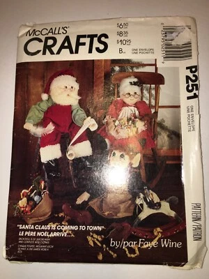 CRAFTS UNCUT MCCALLS P251 SEWING PATTERN CHRISTMAS SANTA & MRS CLAUS ELF CLOTHES - Image 1 of 3