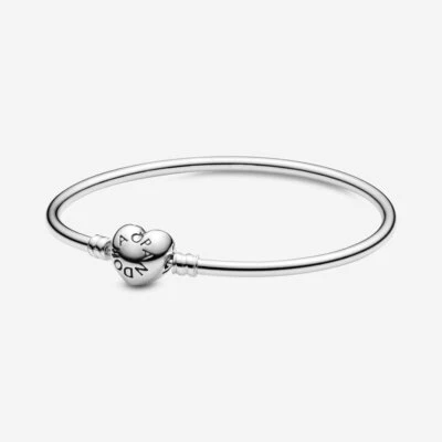 Bracciale Pandora Rigido Moments Chiusura Cuore Bracelet 596268 Argento Nuovo - Immagine 1 di 2