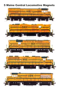 Juego de 5 imanes de locomotoras de oro Maine Central Harvest Andy Fletcher - Imagen 1 de 1