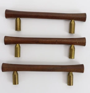 Walnut & Brass Drawer Pulls 3" Centers - Picture 1 of 3