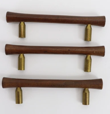Walnut & Brass Drawer Pulls 3" Centers - Image 1 of 3