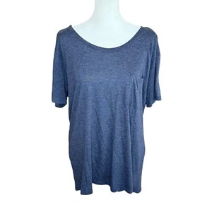 Vince Pocket T-Shirt Women Large Navy Blue Capsule Minimalist Soft Basic Coastal - Picture 1 of 10