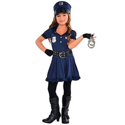 Cop Cutie Police Officer Girl Blue Cute Fancy Dress Up Halloween Child Costume - Image 1 of 2