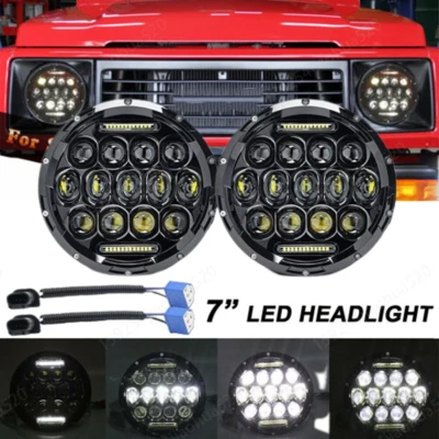 For Suzuki Samurai SJ410 7 inch LED Round Headlights Pair DRL Hi/Lo Beam x2 - Image 1 of 4