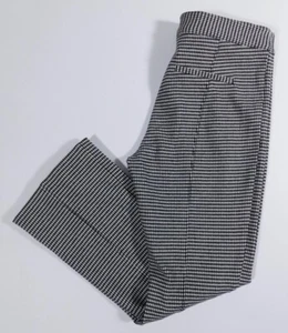 DEREK LAM 10 CROSBY Women's Black White Micro Check Flannel Frat Front Pant Sz 8 - Picture 1 of 6