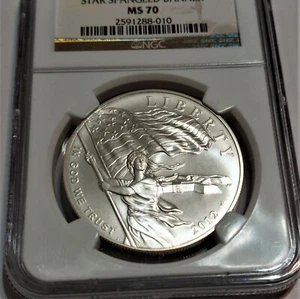 2012-P STAR SPANGLED BANNER $1 SILVER DOLLAR COMMEMORATIVE COIN NGC MS70 - Picture 1 of 4