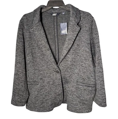 Blazer Lands End Feminino Plus Size Malha Marled Cinza Lã Macio Tamanho 2X Novo com etiquetas - Imagem 1 de 4