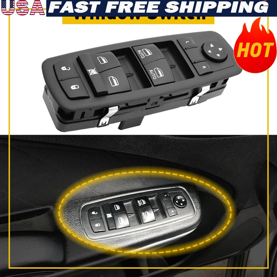 Interruptor de ventana principal compatible con Chrysler Ram Dodge 1500 2015 2013 2500 2014 68110866AA Foto 1 de 4